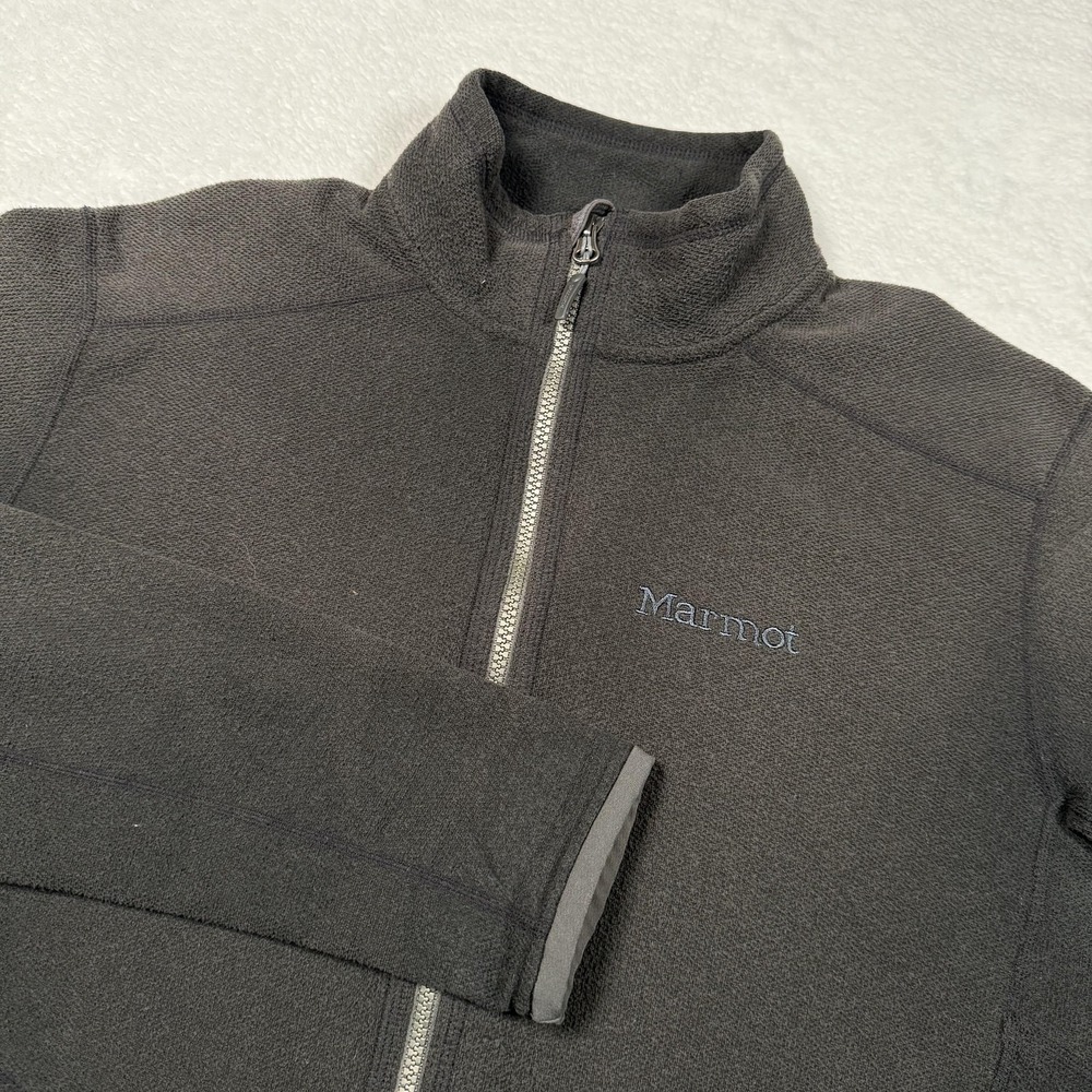 Marmot Jacket Mens Medium Gray Fleece Full Zip Pockets Hiking Outdoor Warm